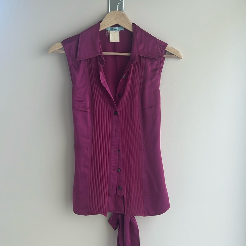 Mariano pink/fushia sleeveless blouse with belt